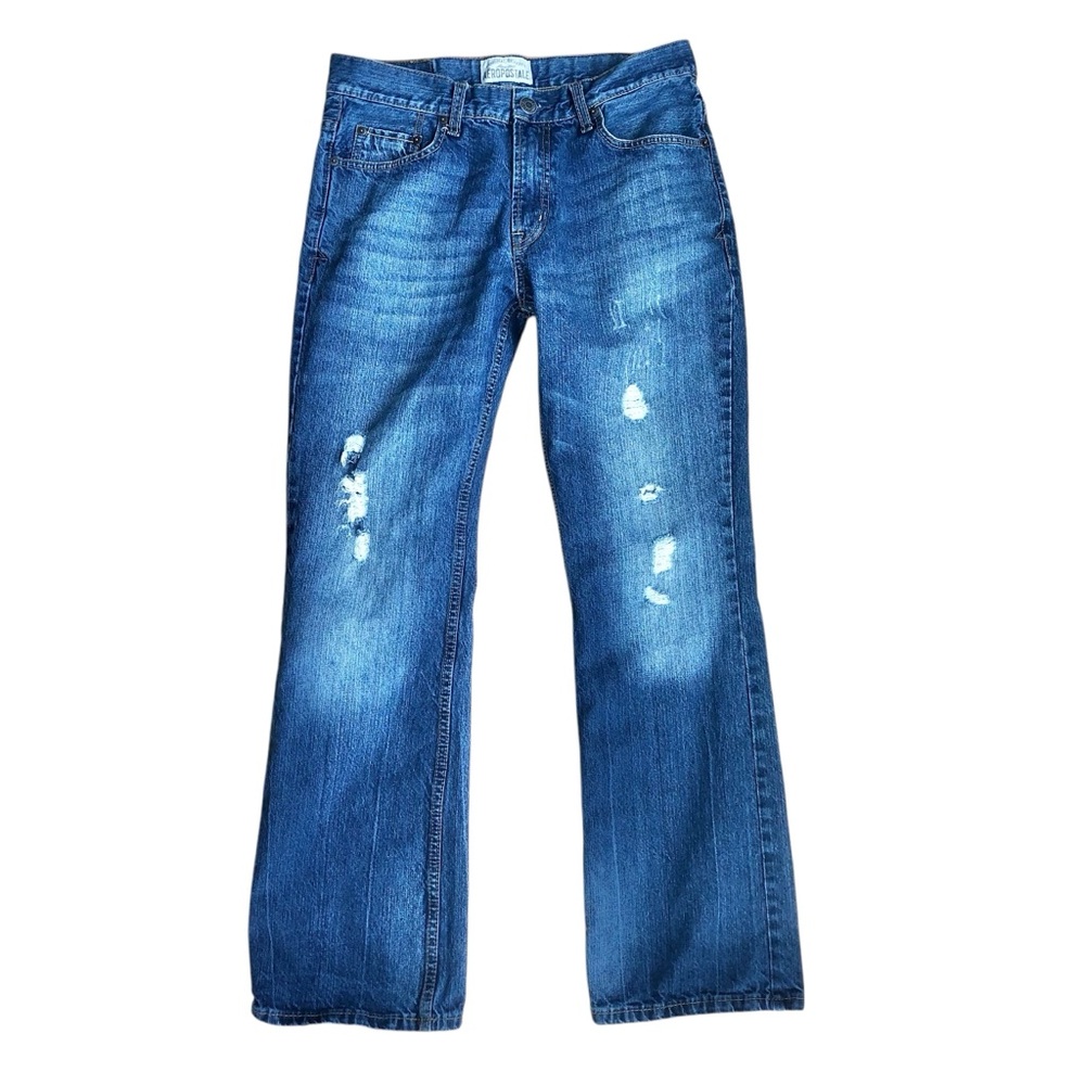 AEROPOSTALE Driggs Slim Bootcut Jeans 32x32 Distressed